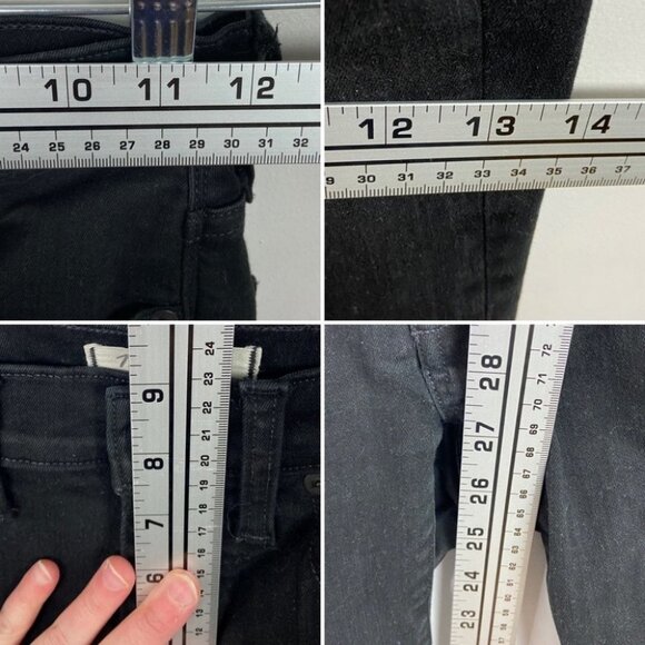 Madewell Black 9" Mid-Rise Skinny Jeans ISKO Black Size 24 Premium Denim G1202 - Picture 14 of 14